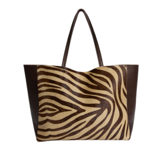 Savanna Tote - Brown Zebra Calf Hair