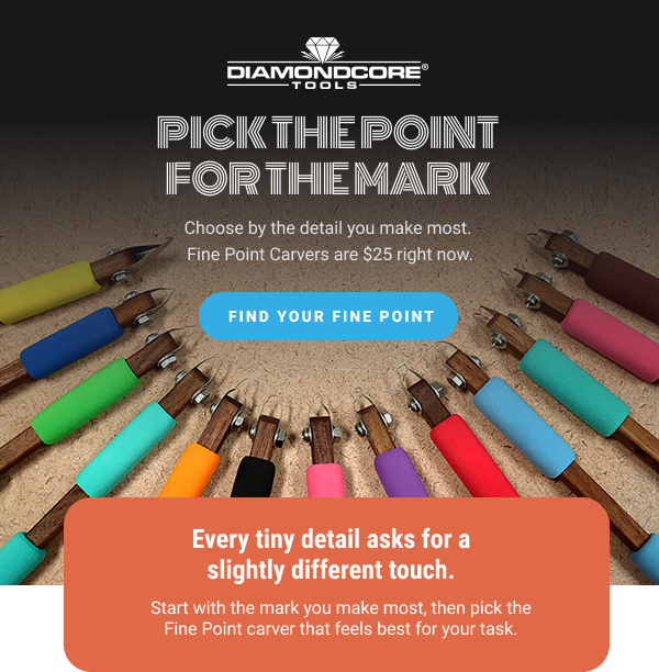 PICK THE POINT FOR THE MARK       Choose by the detail you make most. Fine Point Carvers are $25 right now.         FIND YOUR FINE POINT
