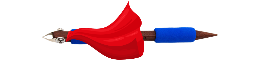 FP1 Fine Point U tip with a red superhero cape