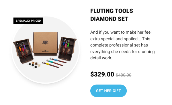 Fluting Tools Diamond Set       Now $329.00     GET HER GIFT
