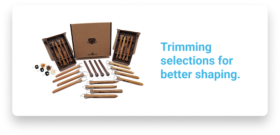 Trimming selections for better shaping.