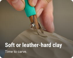 Soft or leather-hard clay